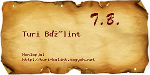 Turi Bálint névjegykártya